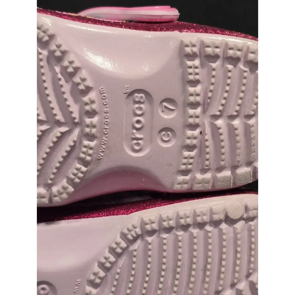 Crocs Classic Disney Princess Clogs Pink Toddler Girls Shoes Size C7 GUC